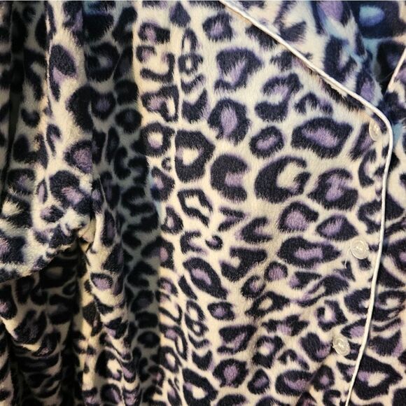 Pj's 2 pant/ top sets women's  XL purple leopard/ red & white polkadot NWOT - Picture 2 of 4